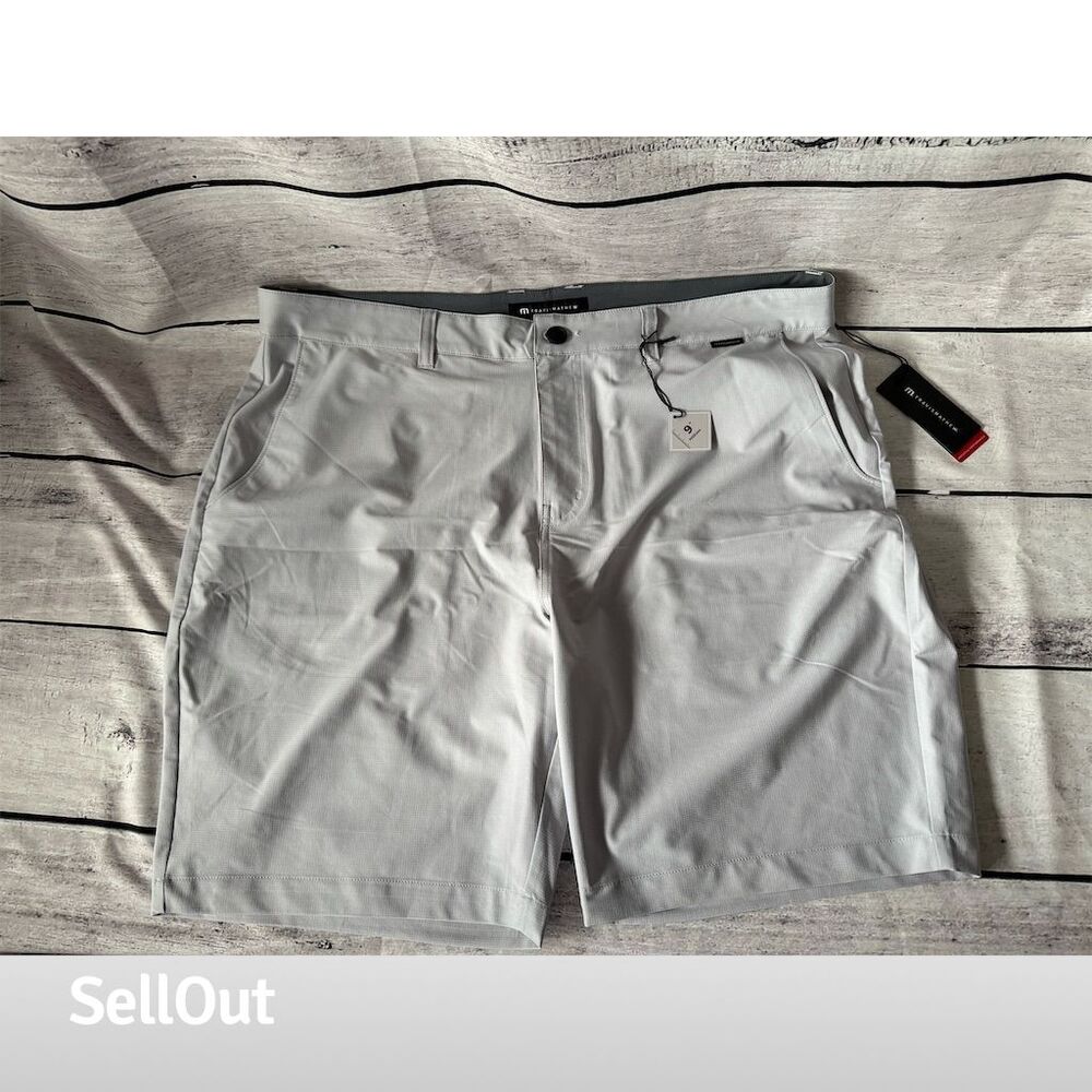 Travis Mathew Men's Gray Chino Shorts Size 40 Casual 9" Inseam